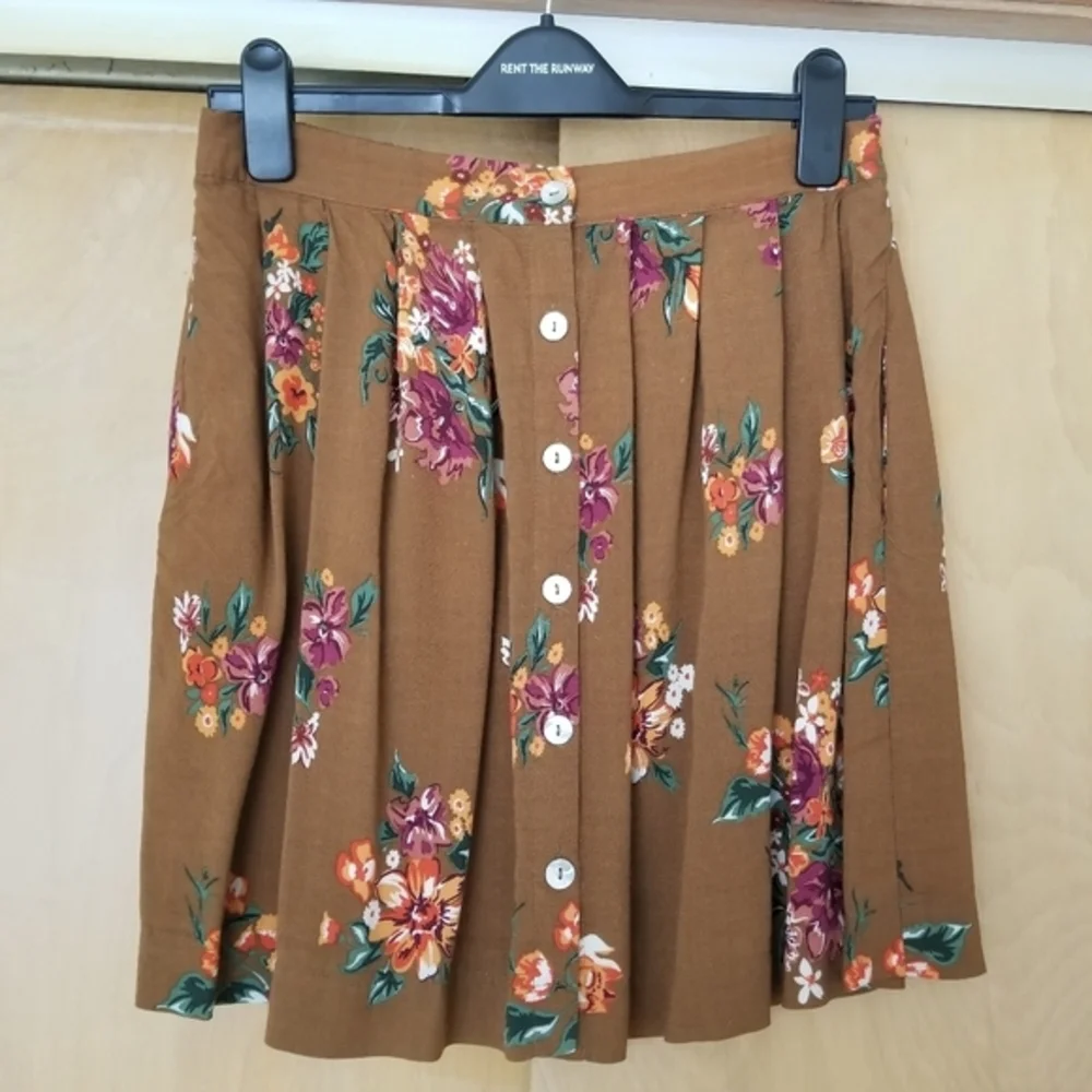 Fire Los Angeles Button Front Floral Print Skater Skirt - Picture 1 of 6